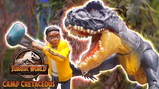 Jurassic World Camp Cretaceous  Scorpios Rex Showdown  Mattel Action [upl. by Ramirolg393]