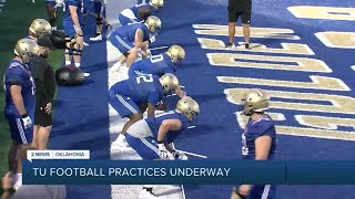 Tulsa football opens preseason practice [upl. by Nilson]