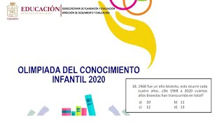 Olimpiada del conocimiento infantil Problema 18 1968 fue un año bisiesto esto ocurre cada [upl. by Julis]