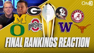 FINAL College Football Playoff Rankings Reaction  WHOS IN [upl. by Yelnik]