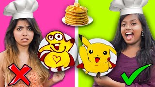 PANCAKE ART CHALLENGE 🥞😱 [upl. by Alano596]