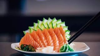 How to Cut Salmon Sashimi Chef Knifeskills Fish for Sushi [upl. by Pejsach]