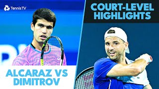 Carlos Alcaraz vs Grigor Dimitrov CourtLevel Highlights  Miami 2024 [upl. by Candi408]