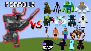 Ferrous Wroughtnaut vs All Minecraft Bosses Mob Battle [upl. by Hopfinger]