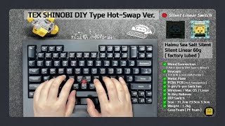 👩‍💻TEX SHINOBI DIY Keyboard Sound Test👀🔊 TTC Silent Bluish WhiteㅣHaimu Sea Salt Silent [upl. by Stewardson]