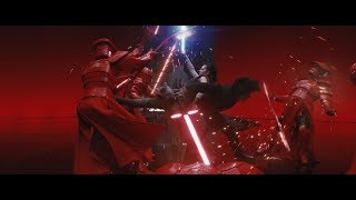 Star Wars The Last Jedi Rey and Kylo vs Praetorian Guards [upl. by Nailluj]