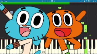 The Amazing World Of Gumball Theme Song  EASY Piano Tutorial [upl. by Anilat]