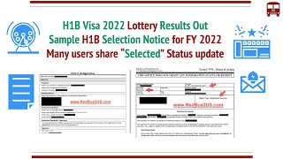 H1B Visa 2022 Registrations Lottery Results are out Sample Selection Notice FAQs [upl. by Junieta]