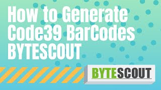 ByteScout Barcode SDK Code39 Barcode Generator [upl. by Eilliw]