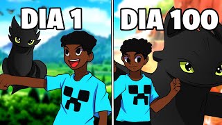 SOBREVIVI 100 DIAS COMO TREINADOR DE DRAGÕES MINECRAFT O FILME [upl. by Yreffej]