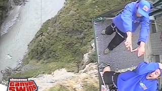 Terrified girl does New Zealand Canyon Swing [upl. by Nels]