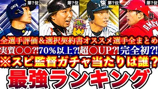 ※”No1は誰だ⁈” スピリーグ監督OBガチャ最強ランキング‼︎評価‼︎選択契約書オススメ選手攻略＆アニバ2弾累計開封と無料10連全まとめ【プロスピA】【プロ野球スピリッツA】 [upl. by Adiuqal]