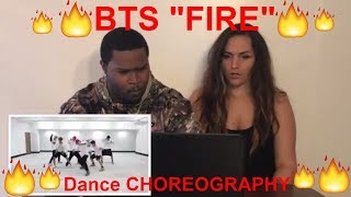 CHOREOGRAPHY BTS 방탄소년단 불타오르네 FIRE Dance PracticeCOUPLE REACTS [upl. by Airetnohs667]