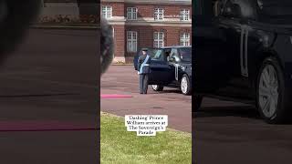 Dashing Prince William arrives at The Sovereigns Parade [upl. by Baelbeer]