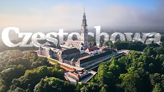 Częstochowa from a drone  Jasna Góra Monastery  Poland 4K [upl. by Octavia]