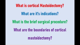 Cortical mastoidectomy  definition Indications steps of surgery Dr Krishna Koirala entdoctor [upl. by Pax421]