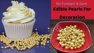 Homemade Edible Gold Pearls  Sugar Balls Without Fondant For Cake Decorating [upl. by Woodie]