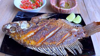 Mojarra frita al mojo de ajo al sabor de Veracruz [upl. by Crescin]