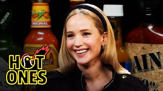 Jennifer Lawrence Sobs in Pain While Eating Spicy Wings  Hot Ones [upl. by Oballa128]