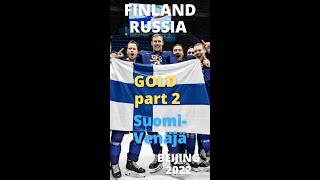 Suomi  Venäjä Jääkiekko Beijing 2022 ICE HOCKEY FinlandRussia PART 2 With TEXTS [upl. by Dnomyar]