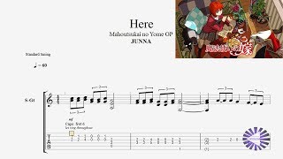 【Guitar TAB】魔法使いの嫁 Mahoutsukai no Yome OP Here Fingerstyle ギターtab譜〚Junna〛 [upl. by Avrenim406]