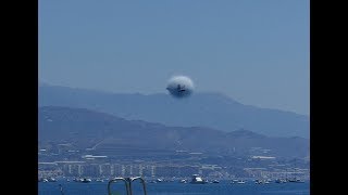 F18 Rotura del sonido en la playa de Torre del Mar Málaga 4K [upl. by Narruc]