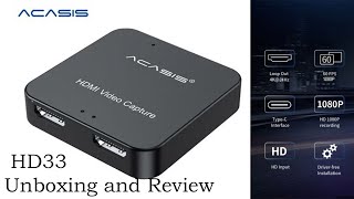 Acasis HD33 Video Capture Card Unboxing and Review Tagalog [upl. by Assilev]