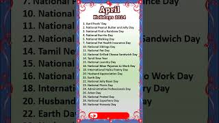 April Holidays 2024  April 2024 Calendar With Holidays holiday april2024bankholiday [upl. by Yanel]