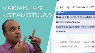 Tipos de variables estadísticas definiciones y ejemplos [upl. by Snehpets]