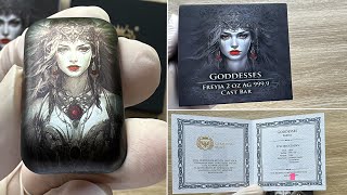 Germania Mint GODDESSES Series FREYJA 2 OZ AG 9999 CAST BAR [upl. by Iras]