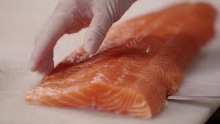 How to Portion Salmon Fillets [upl. by Arotahs]