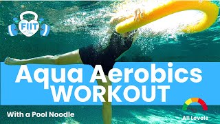 Aqua Fitness DEEP water pool exercise with a Noodle  FULL Workout ADVANCED 45 min Core amp Cardio [upl. by Powel]