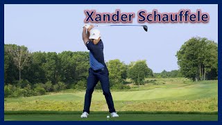 Xander Schauffele Iron Swing Slowmotion Front and Back view 2023 [upl. by Hanley]