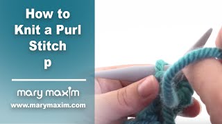 Learn How to Knit for Beginners Purl Stitch with Slow Motion [upl. by Cathee]