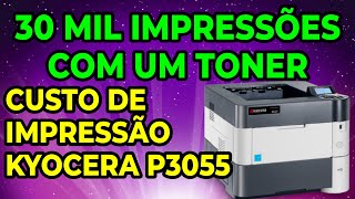 Custo de Impressão e Durabilidade do Toner  Kyocera P3055 [upl. by Enelcaj]