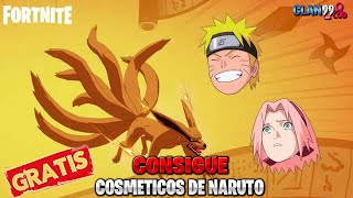 CONSIGUE COSMETICOS GRATIS DE LA COLABORACION DE NARUTO X FORTNITE  THE NINDO 🥳 [upl. by Opalina]