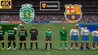 Winning Eleven 2002 Season 2425  Sporting Vs Barcelona Full Match  Duckstation PS1 PC 4K60 [upl. by Neivad]