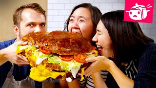 We Tried To ReCreate This Giant 30Pound Burger • Eating Your Feed • Tasty [upl. by Tammara]