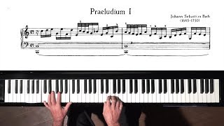 Bach Prelude and Fugue No1 Well Tempered Clavier Book 2 with Harmonic Pedal [upl. by Enelad]