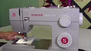 Singer Heavy Duty 4423 36 How to Thread a Twin Needle [upl. by Macy]