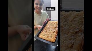 Trying BAKLAVA for the first time with Swiss sheets workingwomen baklava homemade [upl. by Aivad]