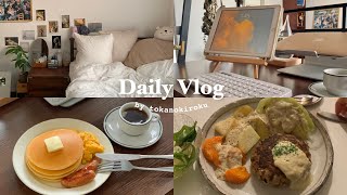 Cooking at home productive weekly vlog🥞｜dinner idea pancake Japanese meal editing home cafe🏠 [upl. by Pickford]