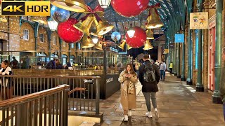 🎄Covent Garden Christmas Lights  2023 🎅🏼London Christmas Walk 4K HDR [upl. by Erdei]