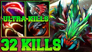 Weaver Dota 2 Carry Safelane With 24 Kills Pro Gameplay Guide Build 734 [upl. by Akeret951]