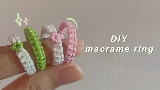 How to make macrame ring  yarnivora [upl. by Africah]