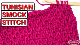 How to CROCHET the SMOCK STITCH aka HONEYCOMB 2  Easy Tunisian Crochet [upl. by Fachan]