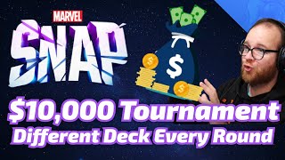 Twitch Rivals 10000 Marvel SNAP Tournament with a Different Deck EVERY ROUND [upl. by Acinoreb]