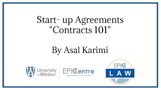 Startup Agreements Contracts 101 [upl. by Gilda]