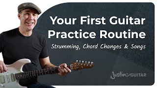 JustinGuitar Lesson 1 Practice Routine  Guitar for Beginners [upl. by Dafna]