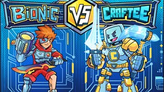 Craftee VS Bionic Battle Blox Card Game [upl. by Rodmann]